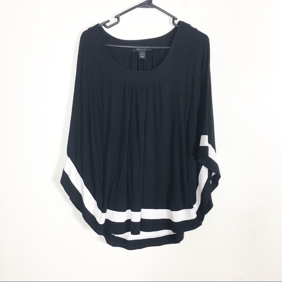 White House Black Market Tops - WHBM Black & White Poncho Top
